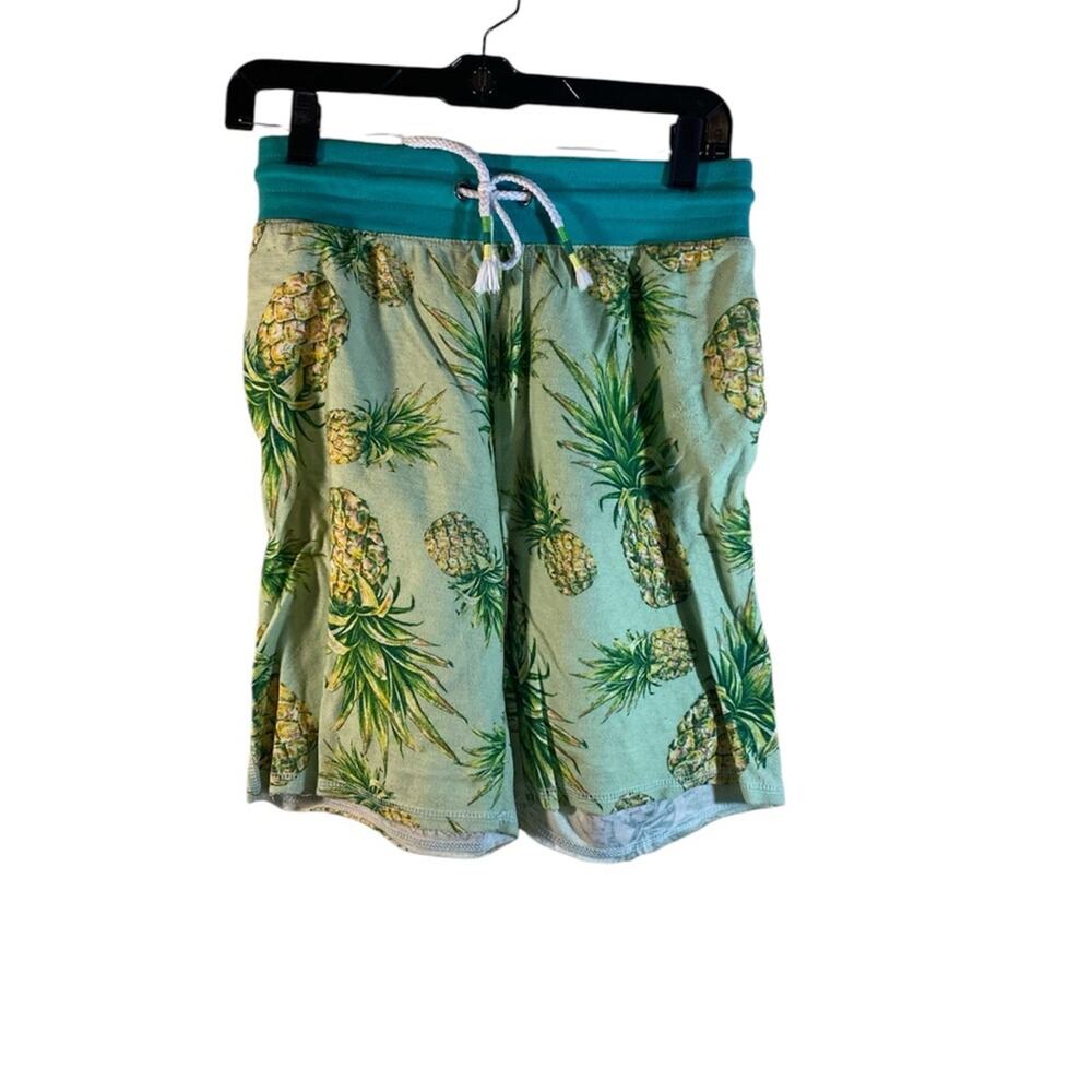Top Drawer Shorts Pineapple Print Green Novelty size Small